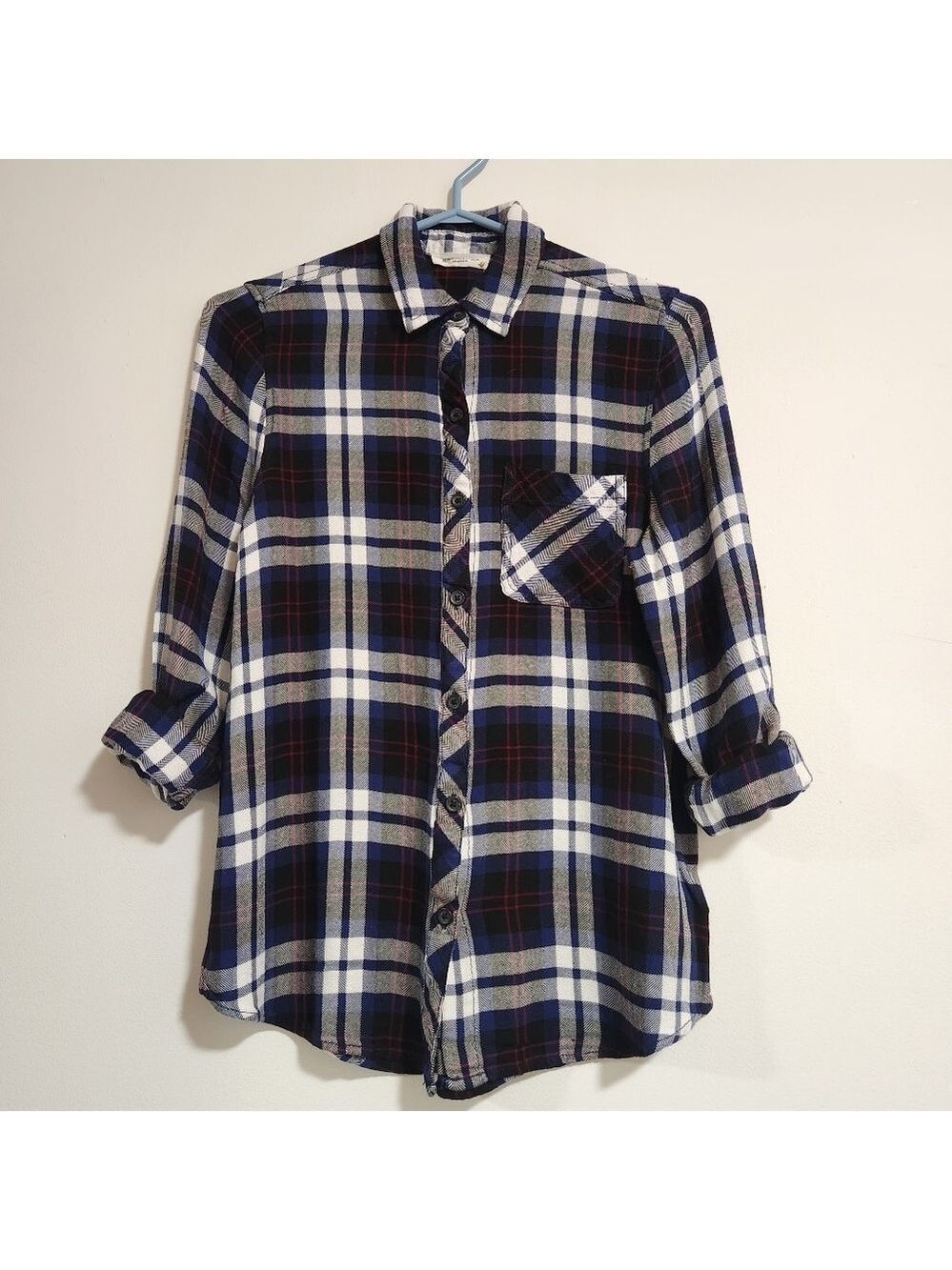 BeachLunchLounge Cottagecore Plaid Button Down Shirt Long Sleeves Stripes Small